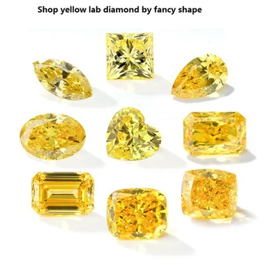Fancy Yellow IGI -gecertificeerde gekweekte diamanten